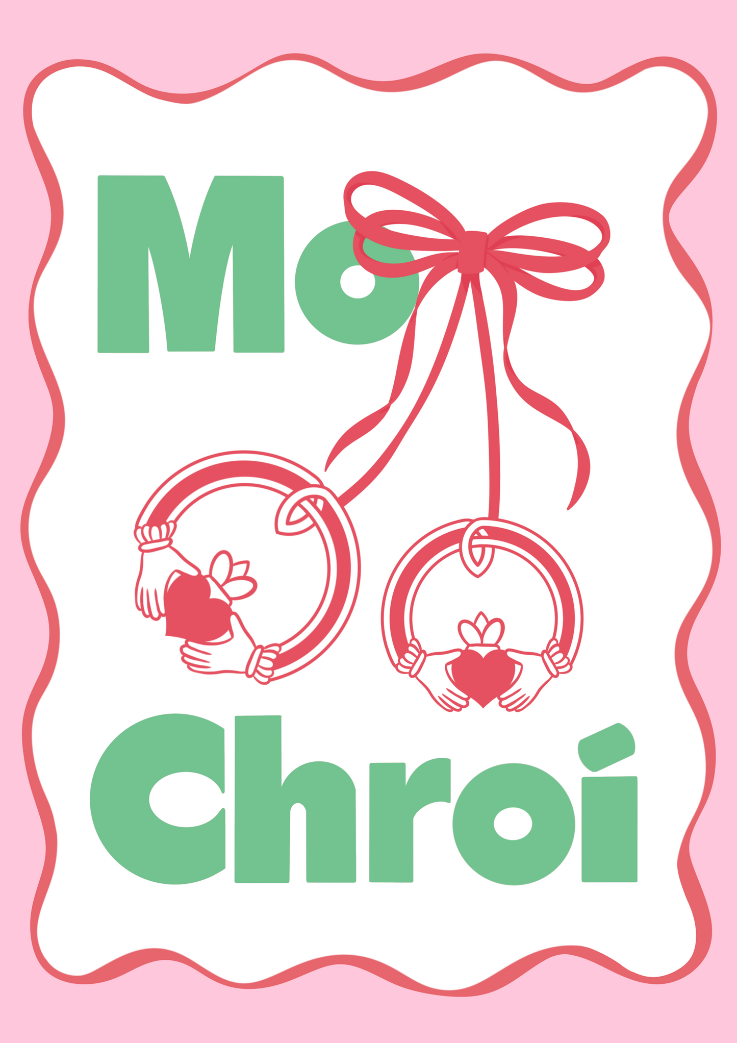 Mo Chroí Irish Print - My Heart with Claddagh Ring "Cherries" - Gaeilge Art