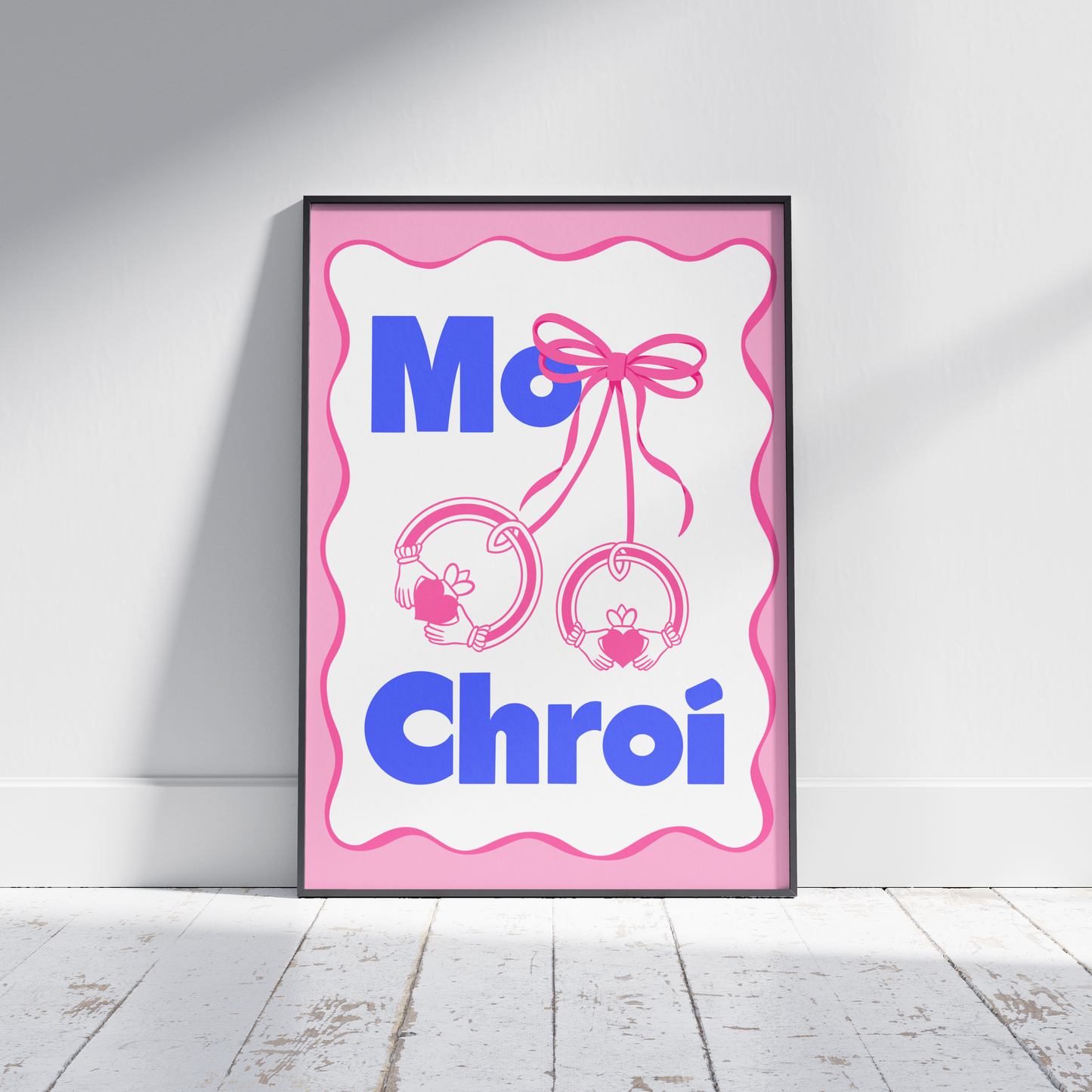 Mo Chroí Irish Print - My Heart with Claddagh Ring "Cherries" - Gaeilge Art