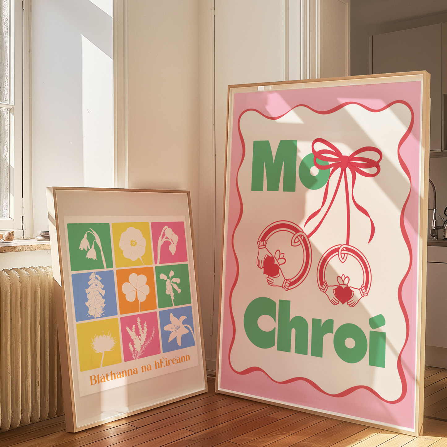 Mo Chroí Irish Print - My Heart with Claddagh Ring "Cherries" - Gaeilge Art