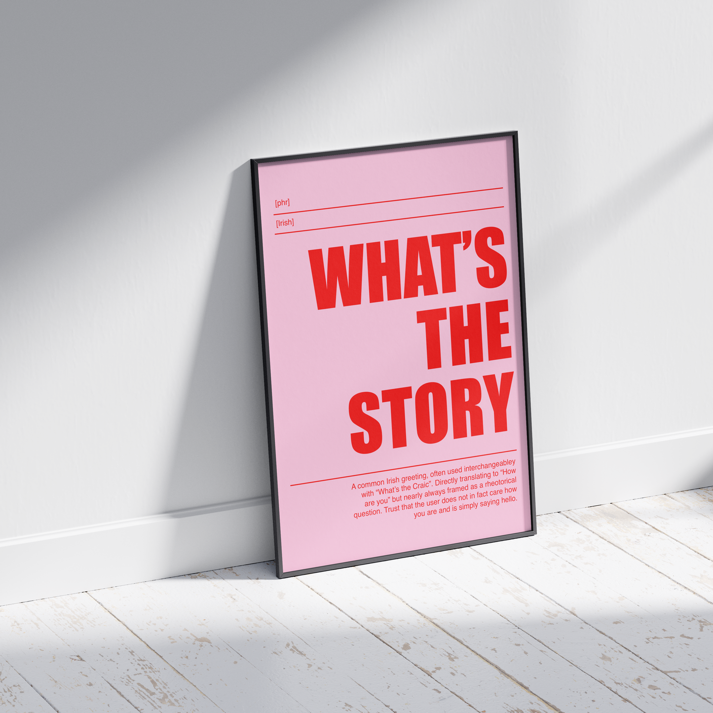 What's the Story Irish Definition Print - Irish Humour