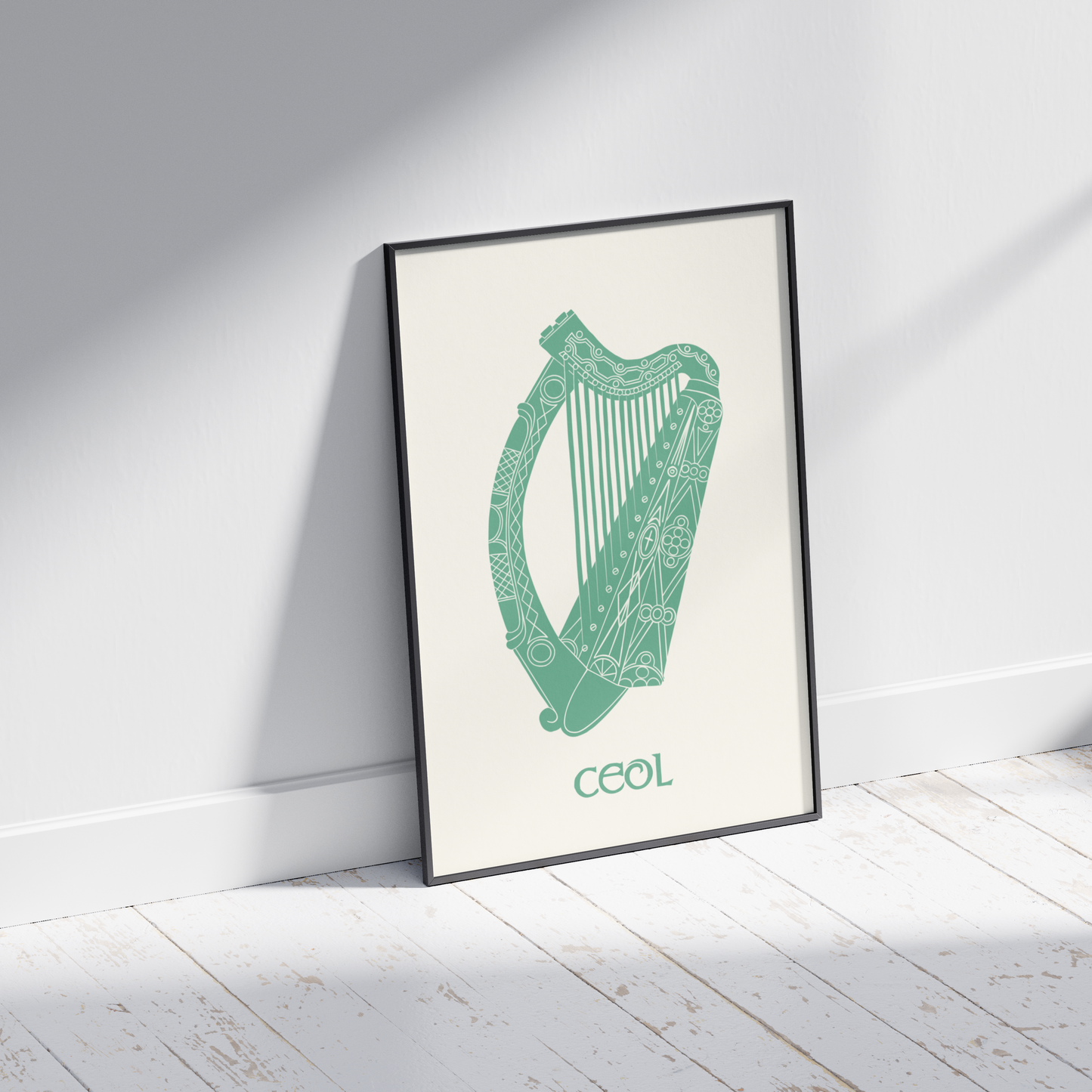 Celtic Irish Harp Inspired Print - Ceol Gaeigle for Music