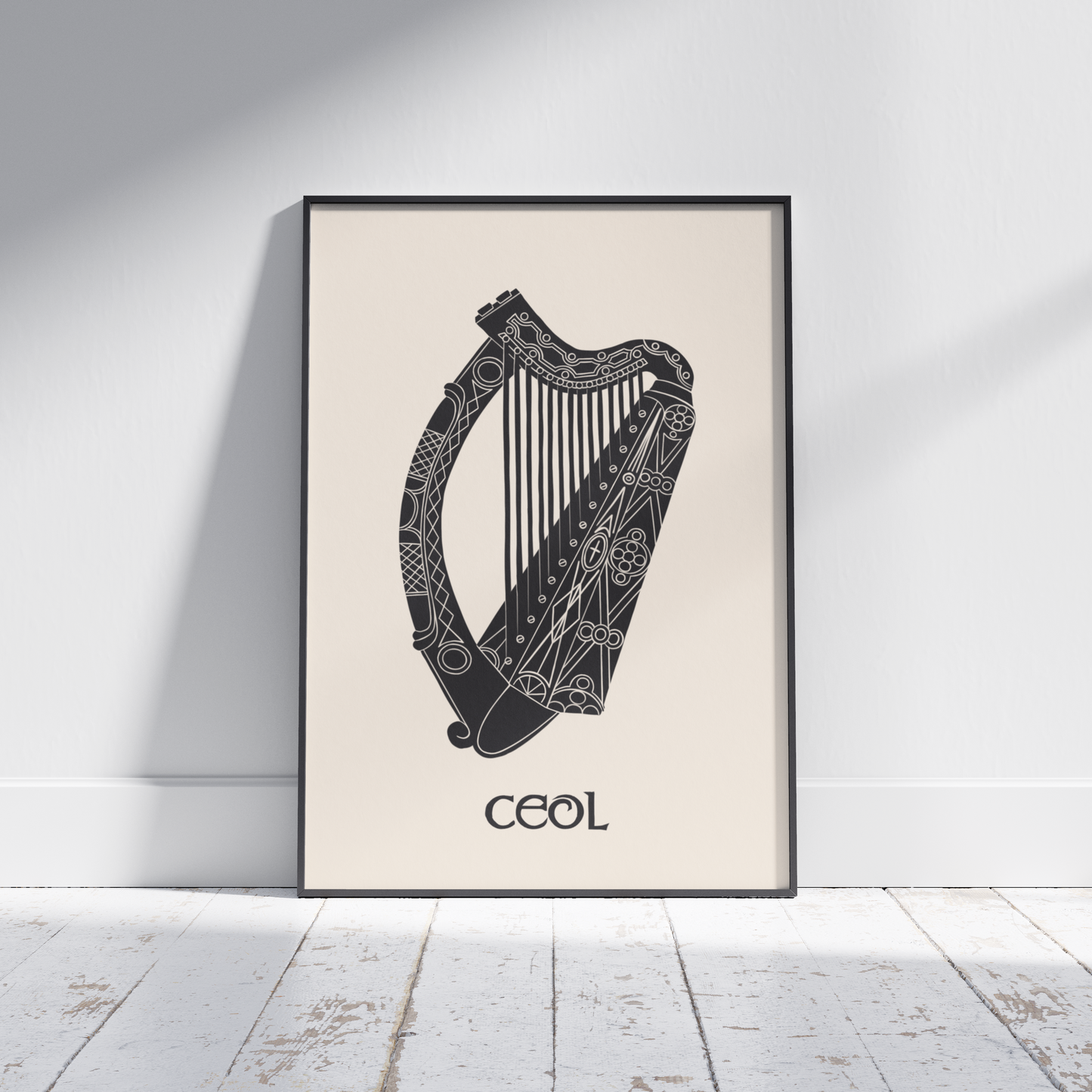 Celtic Irish Harp Inspired Print - Ceol Gaeigle for Music