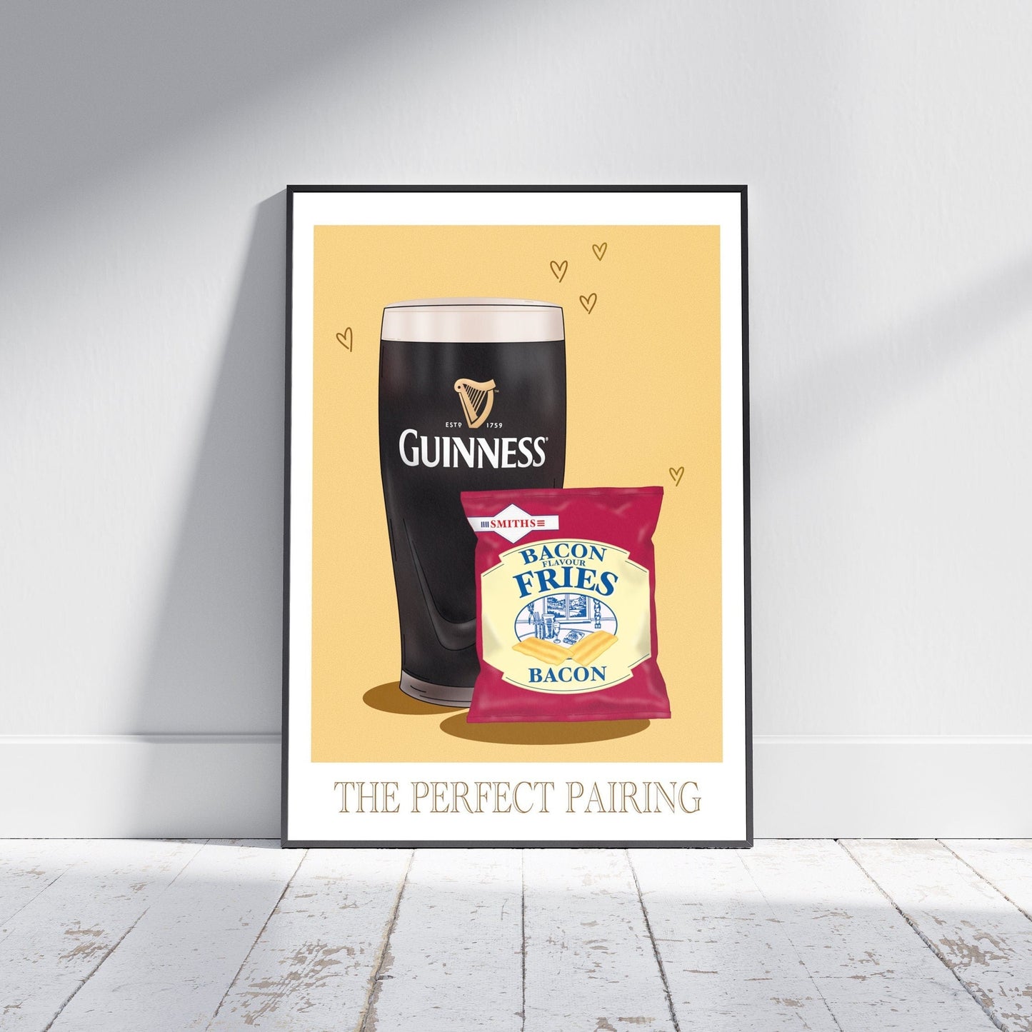 Guinness and Bacon Fries Print: Irish Home Bar Wall Art