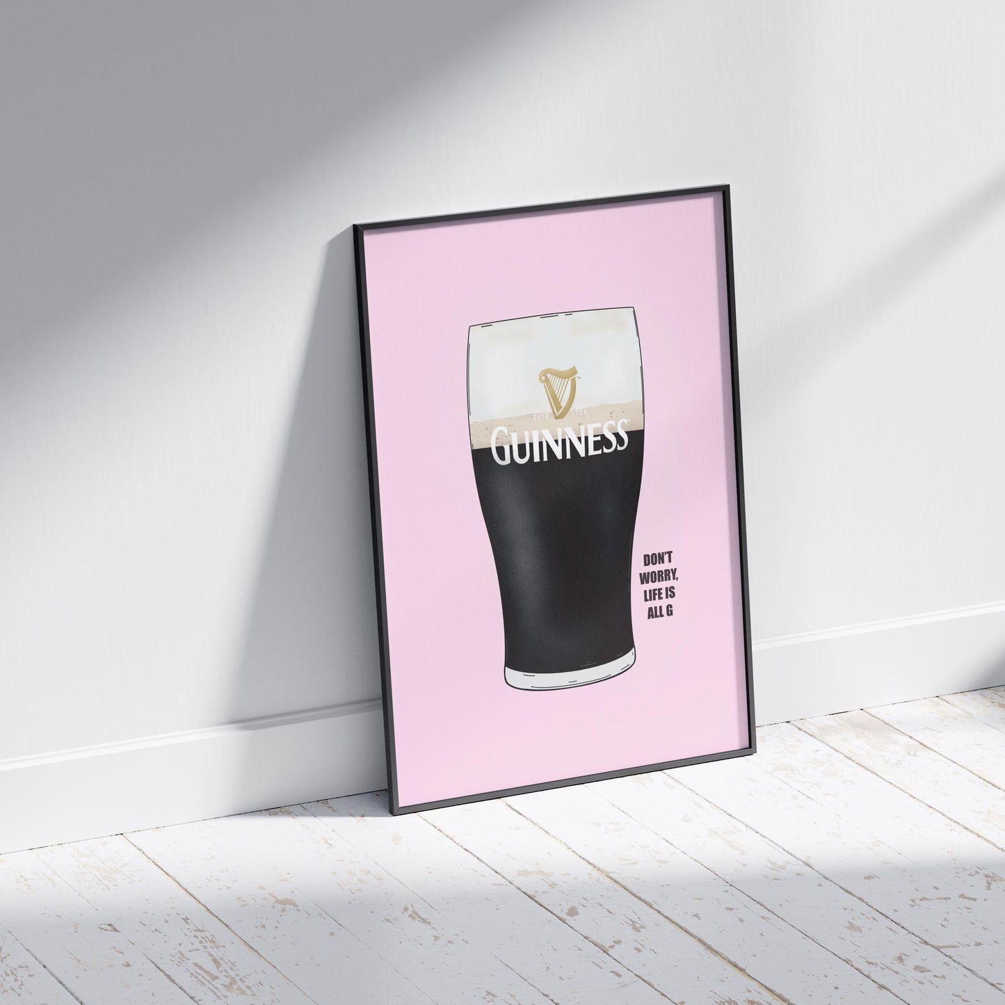 Guinness Pint Print | Split the G, life is all G | Irish Home Decor