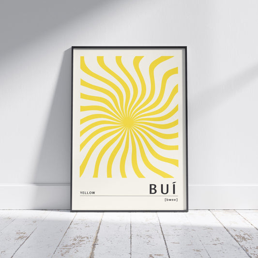 Yellow Irish Print - Buí. Irish colour art