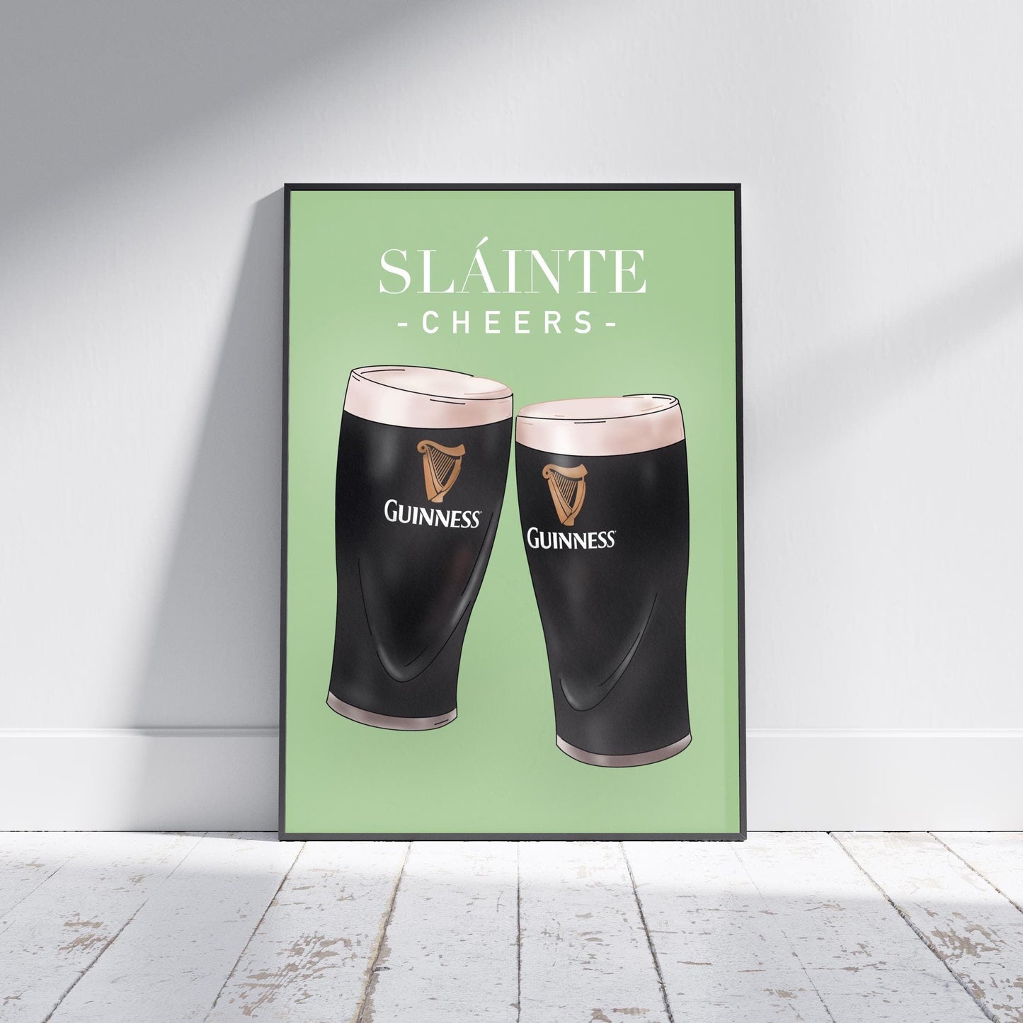 Sláinte Cheers Guinness Print: Irish Home Decor