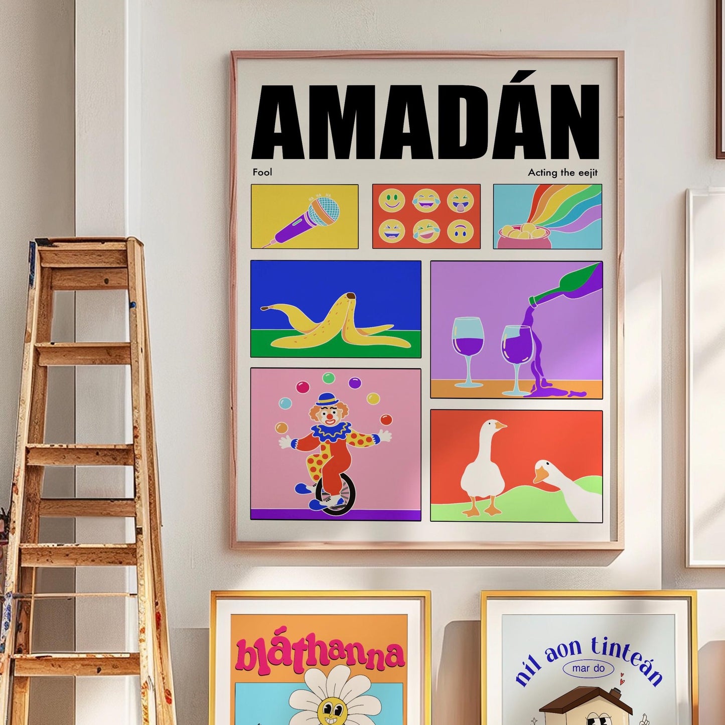 Amadán Irish Print: Colorful Ireland Wall Art