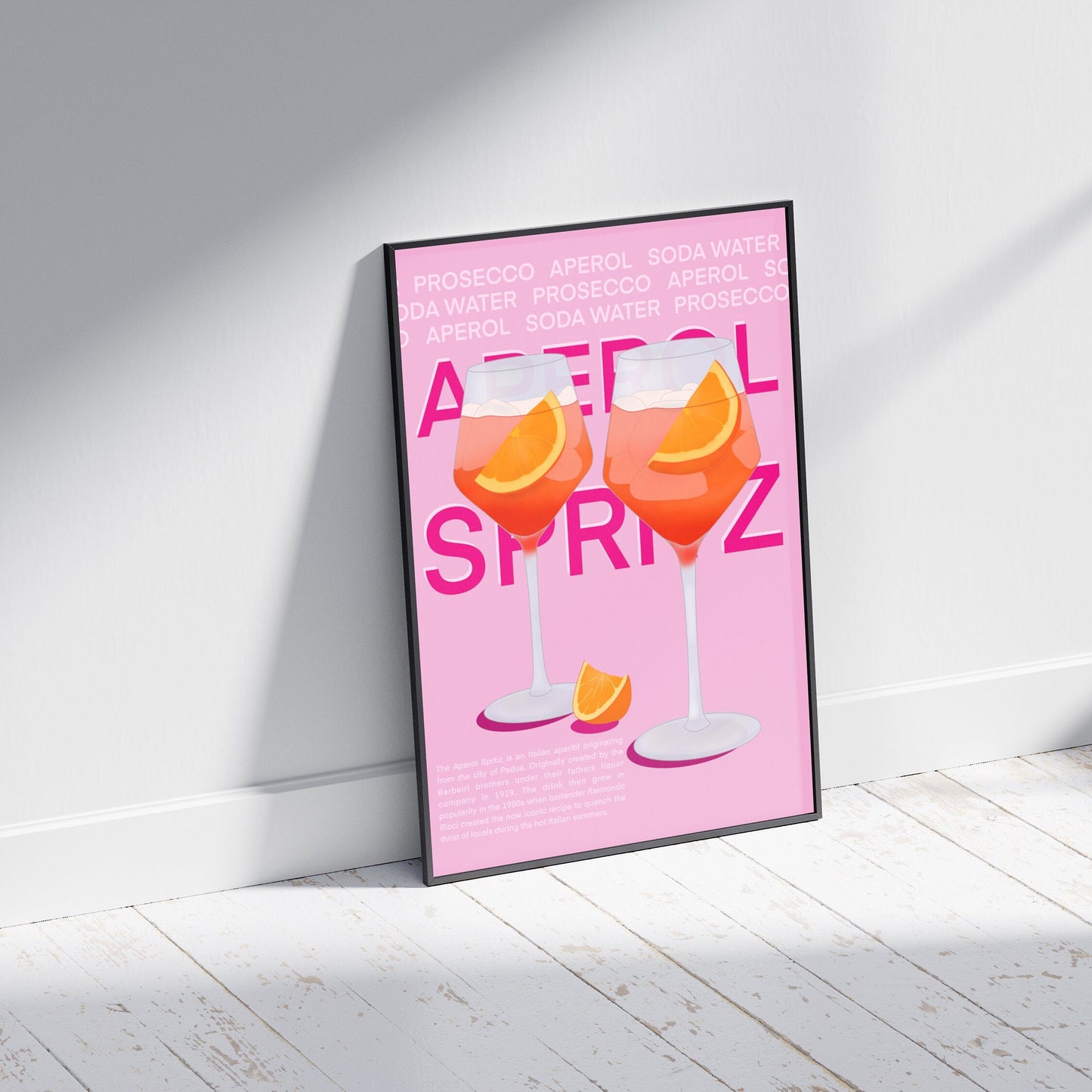 Aperol Spritz Print | Cocktail Poster