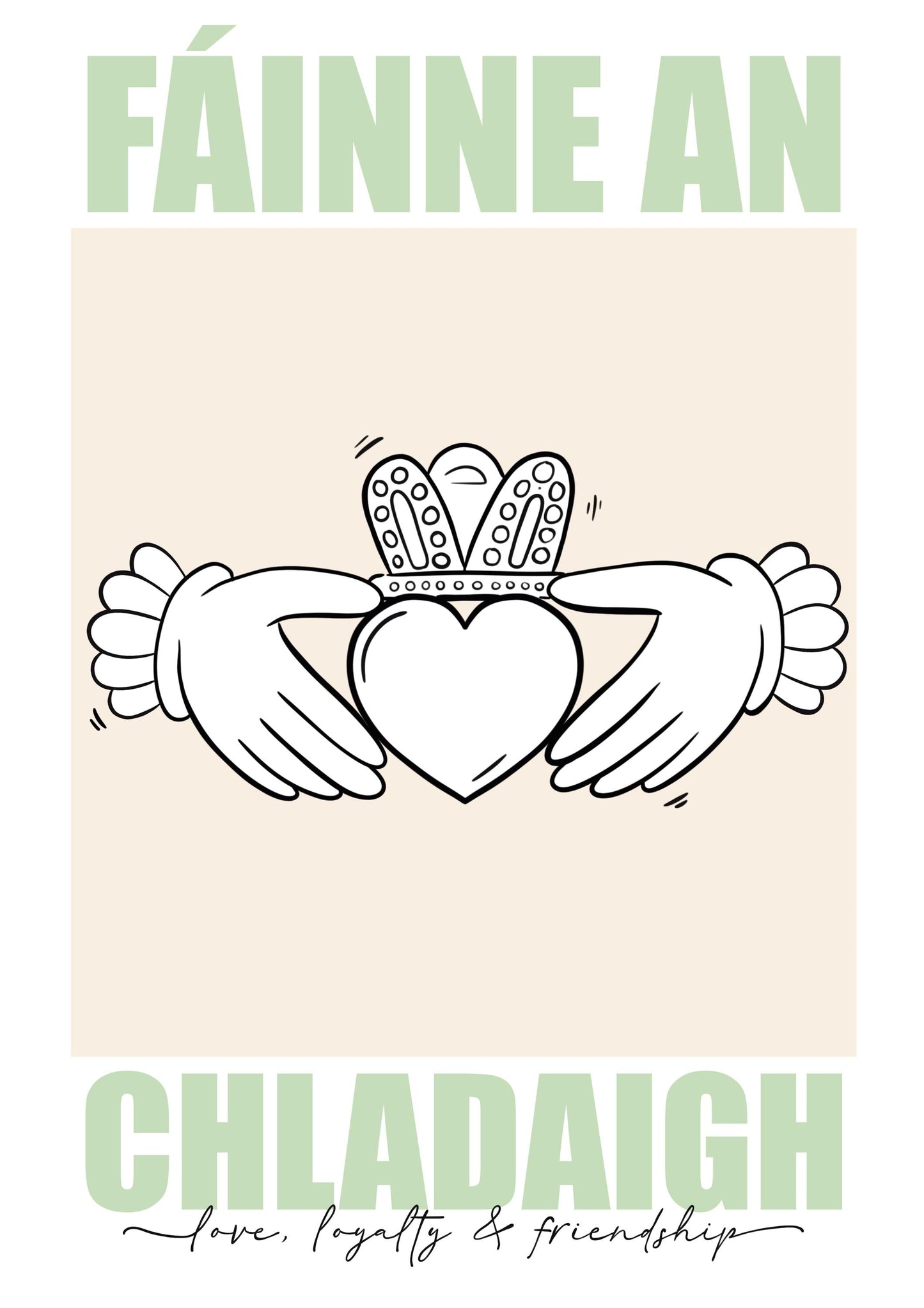 Irish Claddagh Ring Art Print: Celtic Home Decor