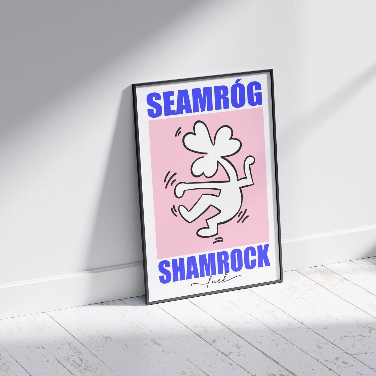 Irish Shamrock Keith Haring Style Print: Seamróg Wall Art