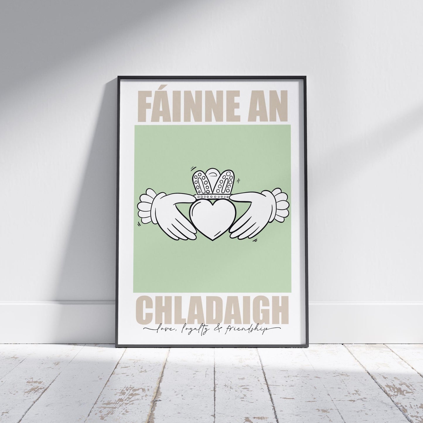 Irish Claddagh Ring Art Print: Celtic Home Decor