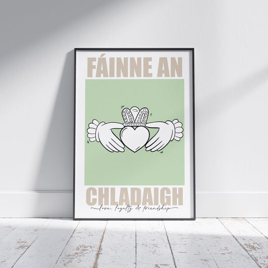 Irish Claddagh Ring Art Print: Celtic Home Decor