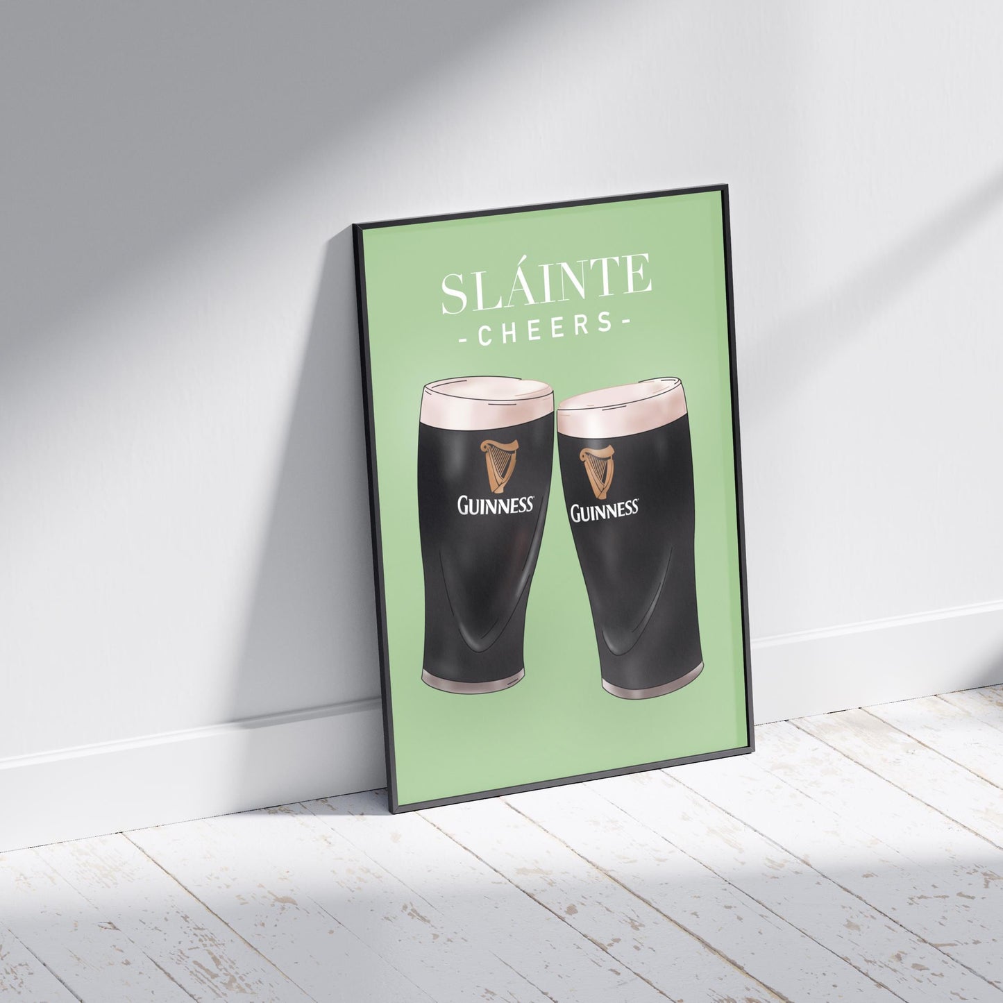 Sláinte Cheers Guinness Print: Irish Home Decor