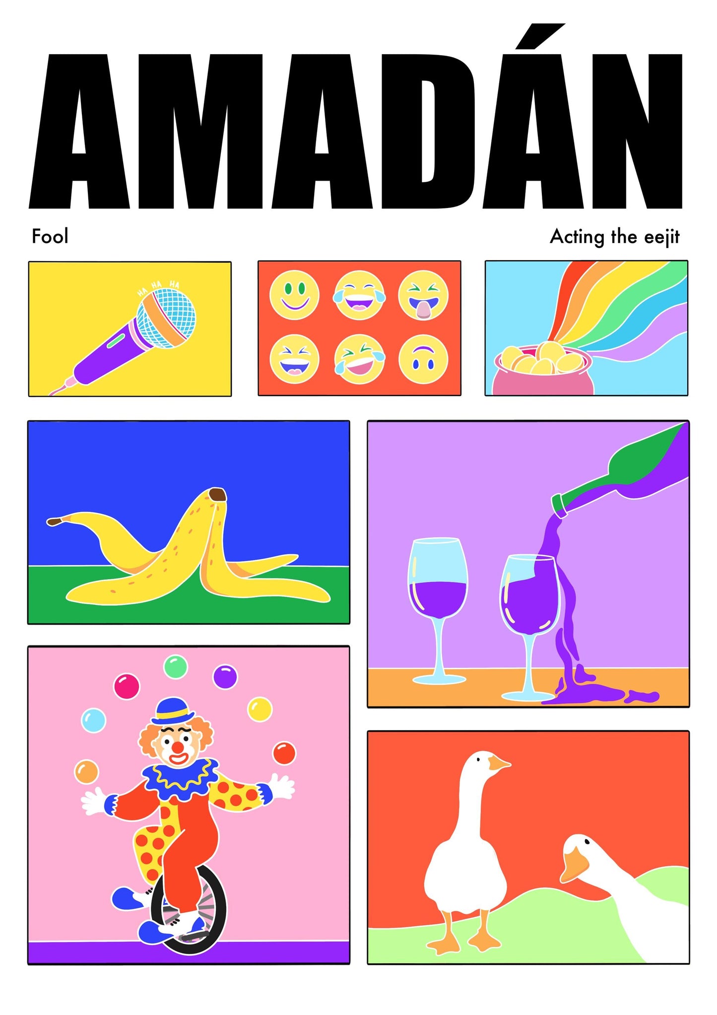 Amadán Irish Print: Colorful Ireland Wall Art