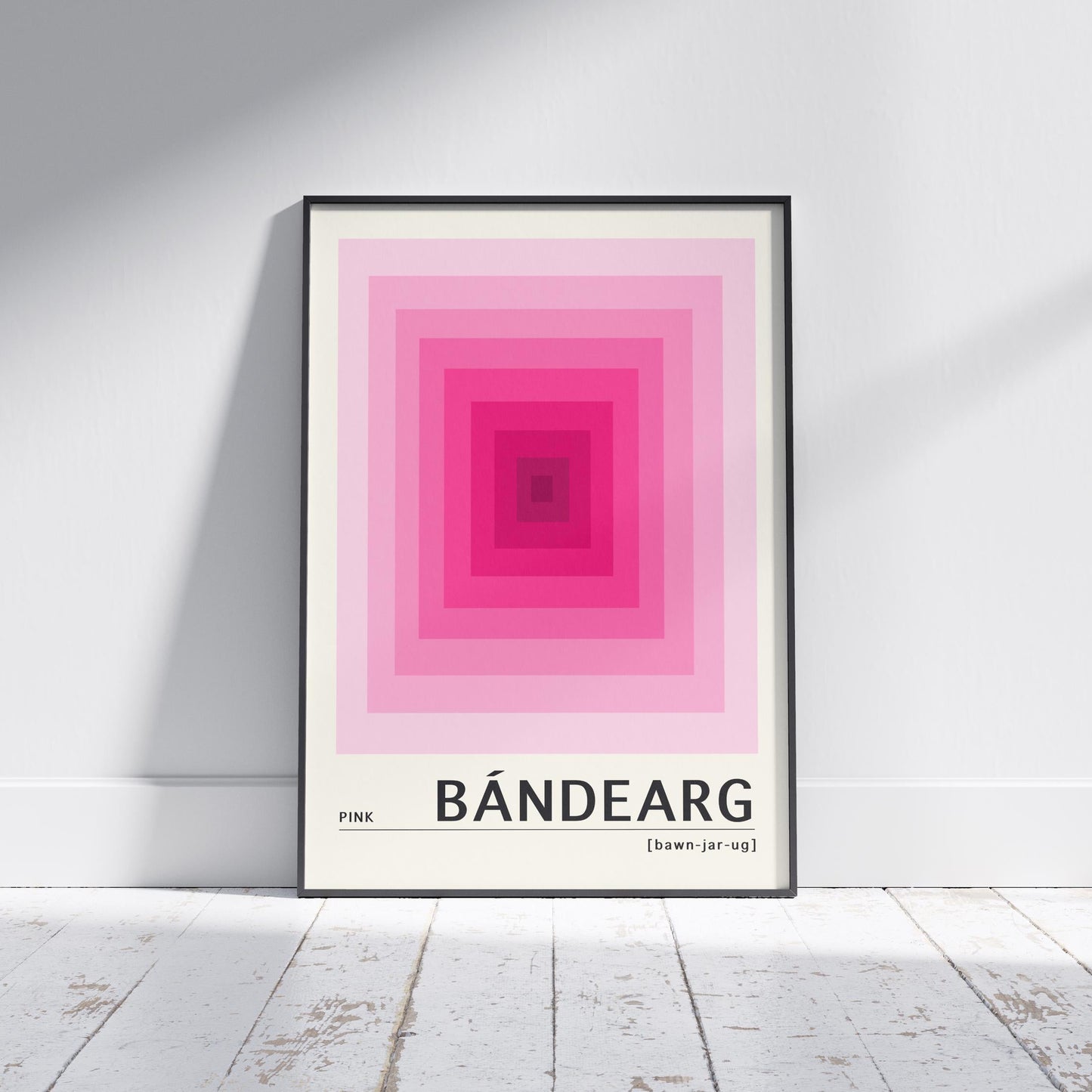 Pink Irish Print - Bándearg. Irish colour art