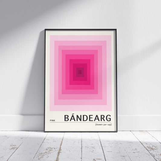 Pink Irish Print - Bándearg. Irish colour art