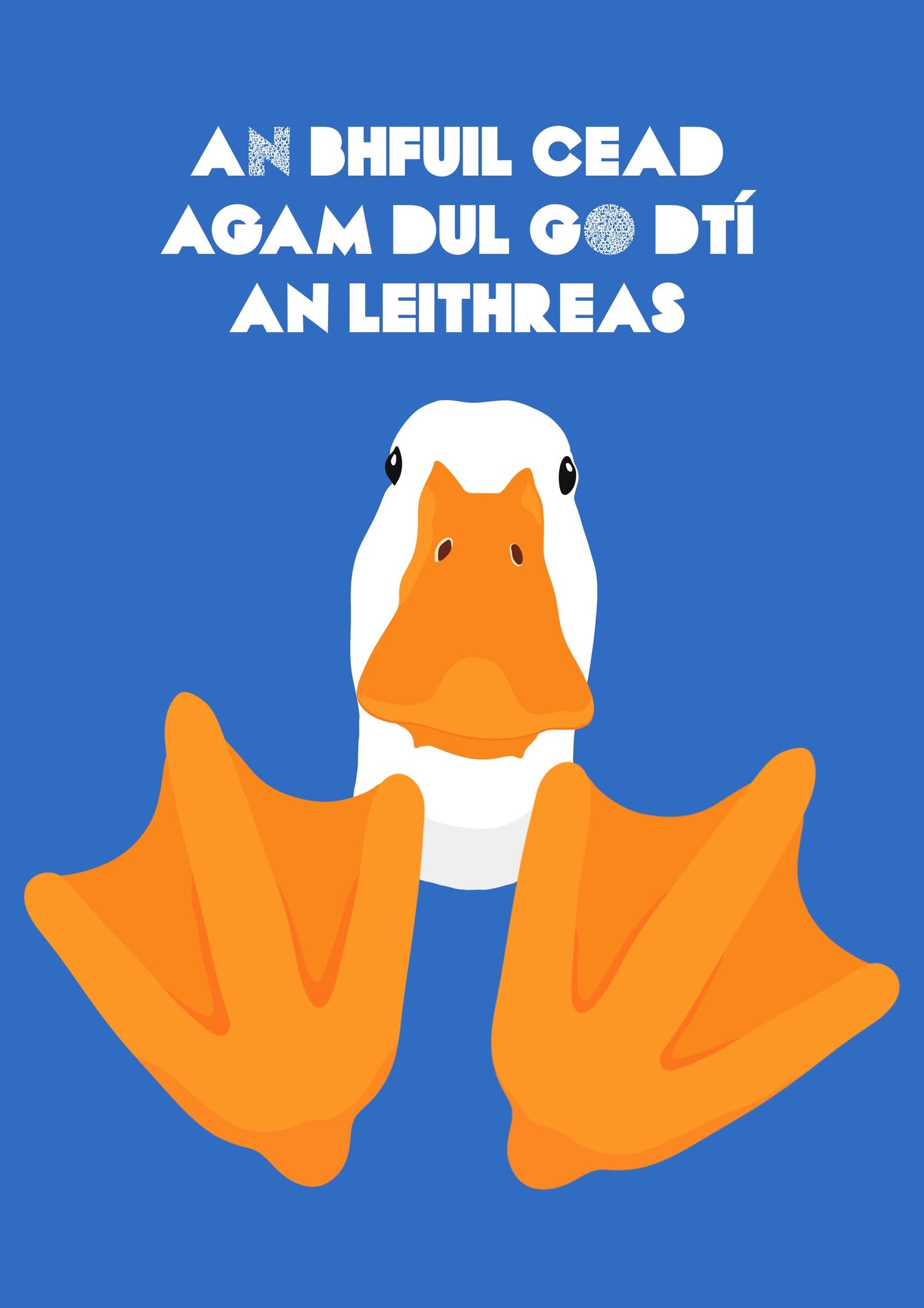 Funny Irish Toilet Print: An bhfuil cead agam dul go dtí an leithreas
